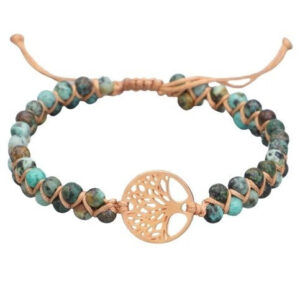 Pulsera del árbol de la vida con piedras trenzadas