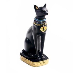 Estatua de gato negro de estilo egipcio